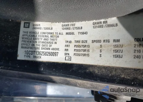 2005 Chevrolet Colorado Ls z USA, uszkodzony, nr VIN 1GCDT136258260097